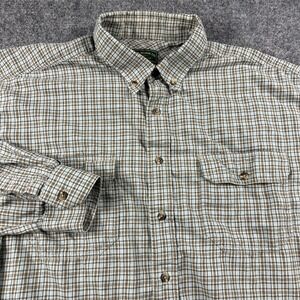 C.C. Filson Co. Shirt Mens 2XL Gray Blue Plaid Flannel Long Sleeve Button Up